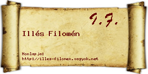 Illés Filomén névjegykártya